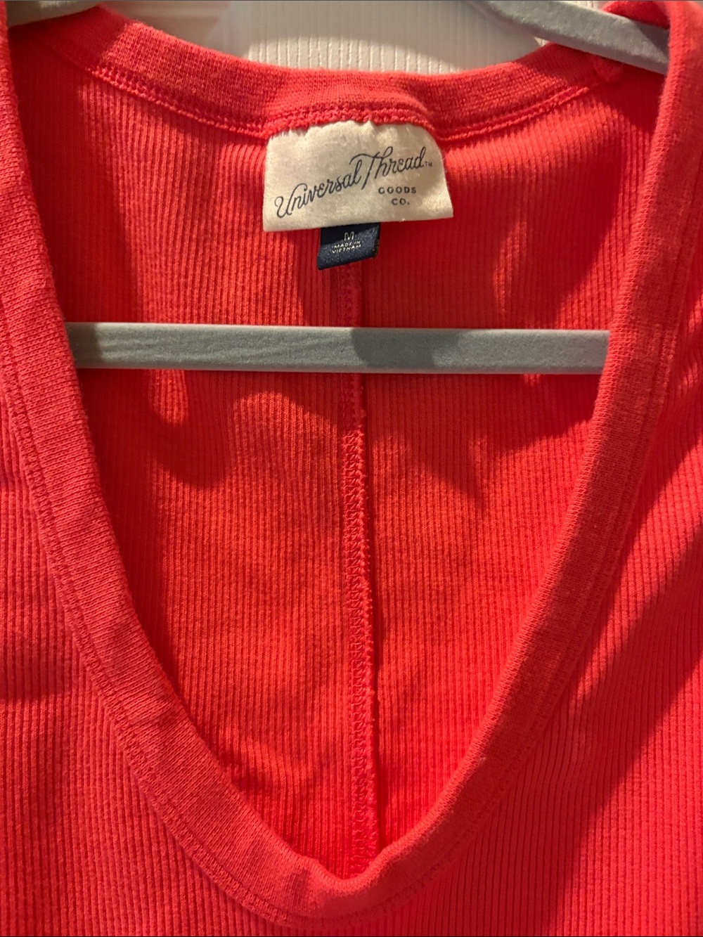 Universal Thread Red Ribbed Scoop Neck Tank Top - Picture 2 of 4